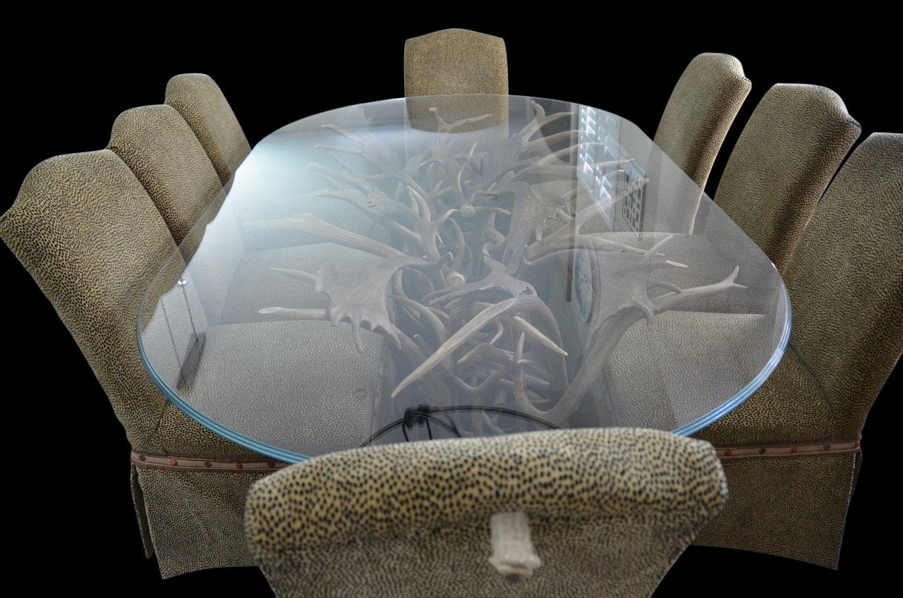 Amazing elk/fallow deer antler dining room table - Rocky Mountain Antler Works