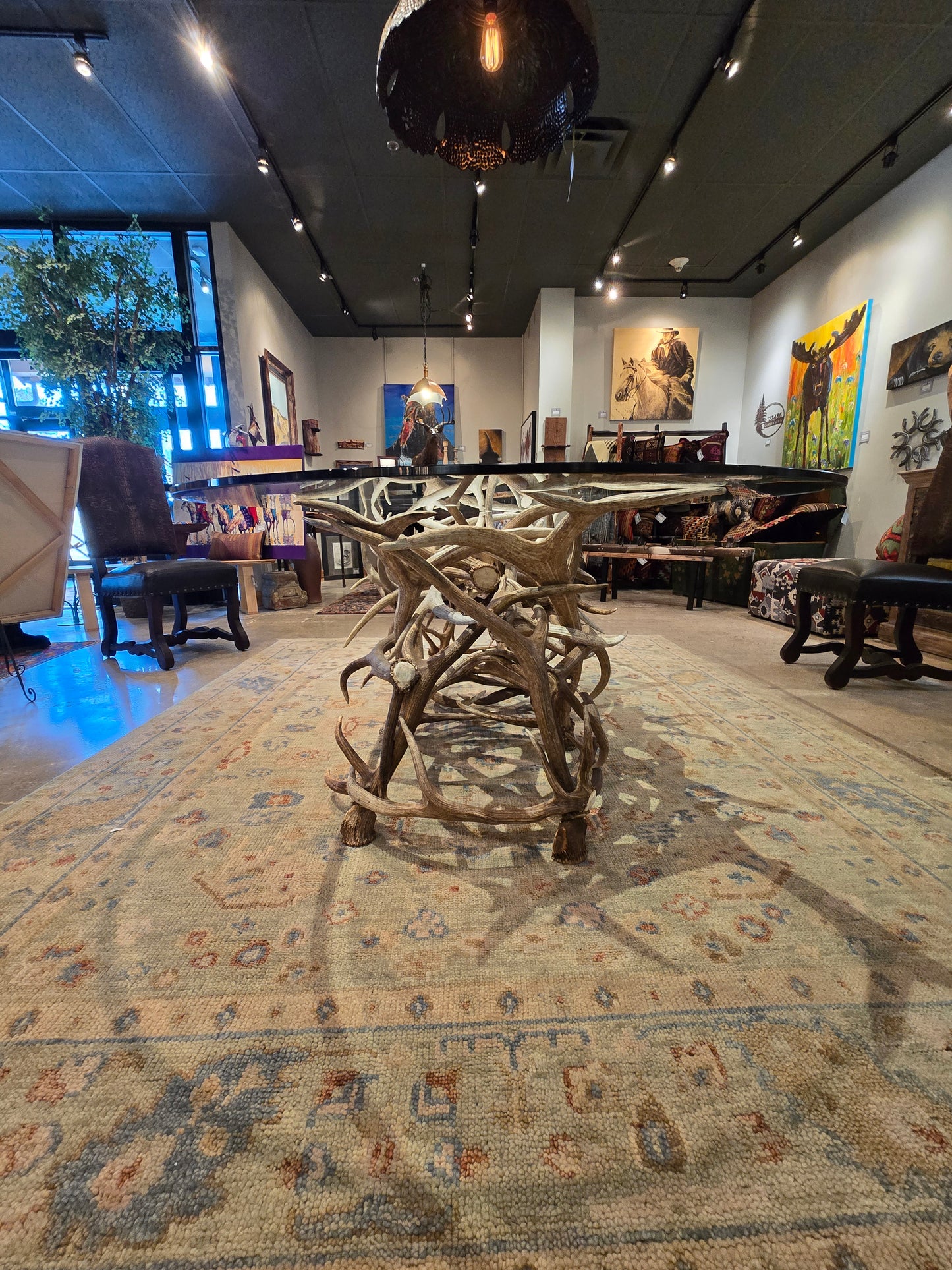 Amazing elk antler dining room table
