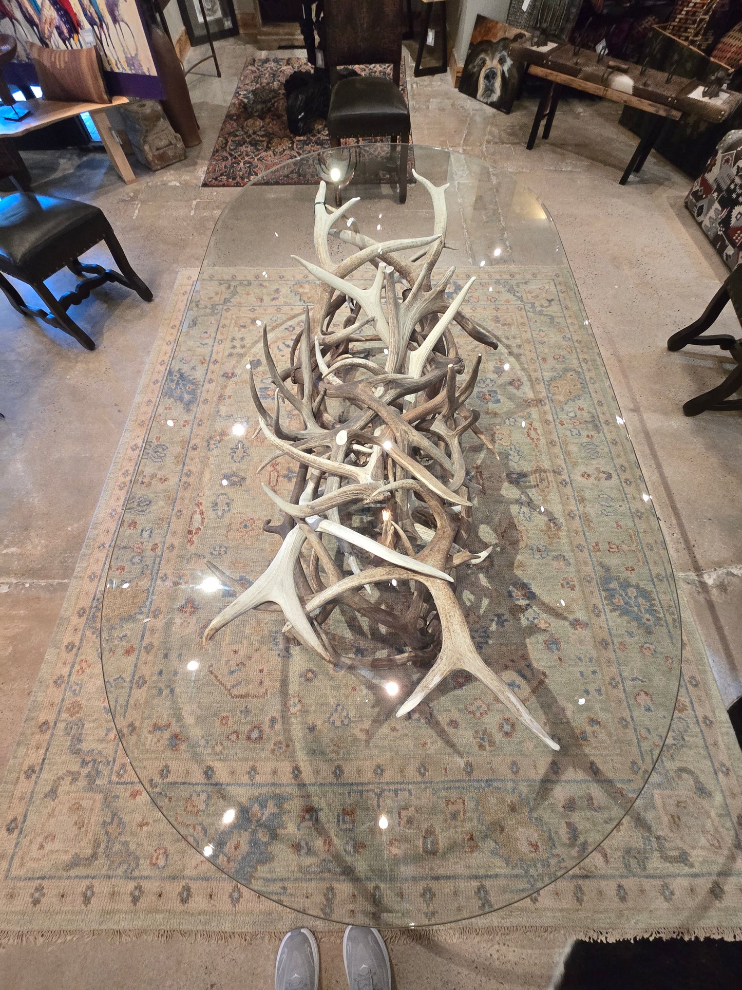 Amazing elk antler dining room table