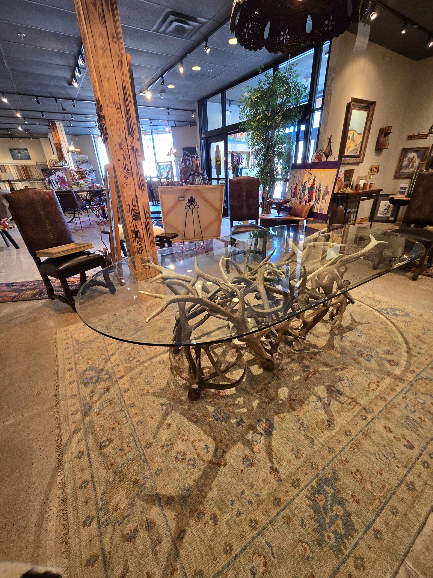 Amazing elk antler dining room table