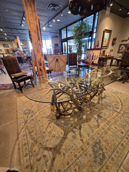 Amazing elk antler dining room table