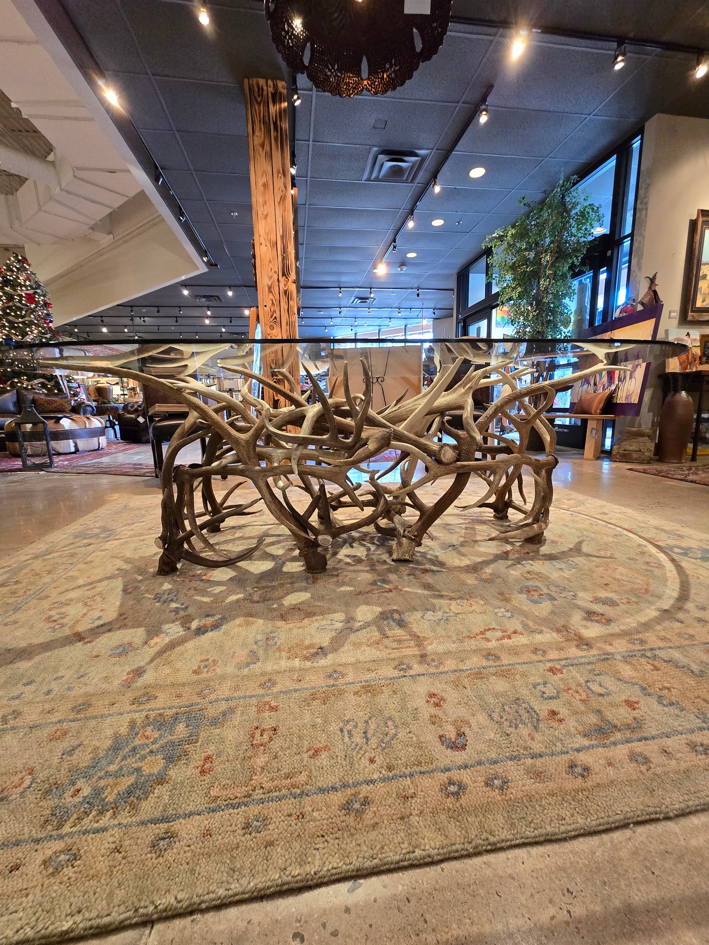 Amazing elk antler dining room table
