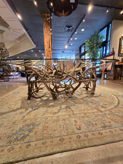 Amazing elk antler dining room table