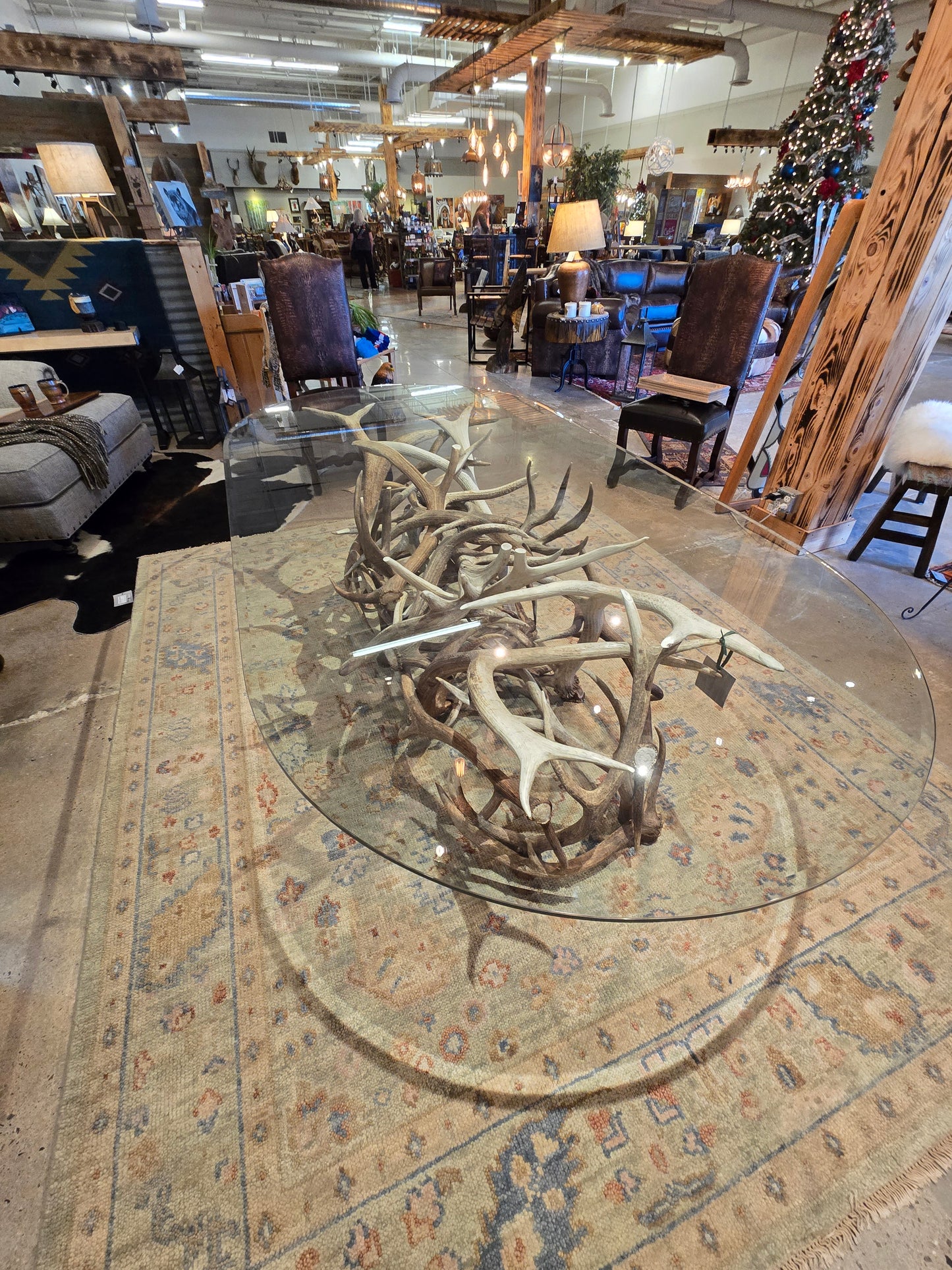 Amazing elk antler dining room table