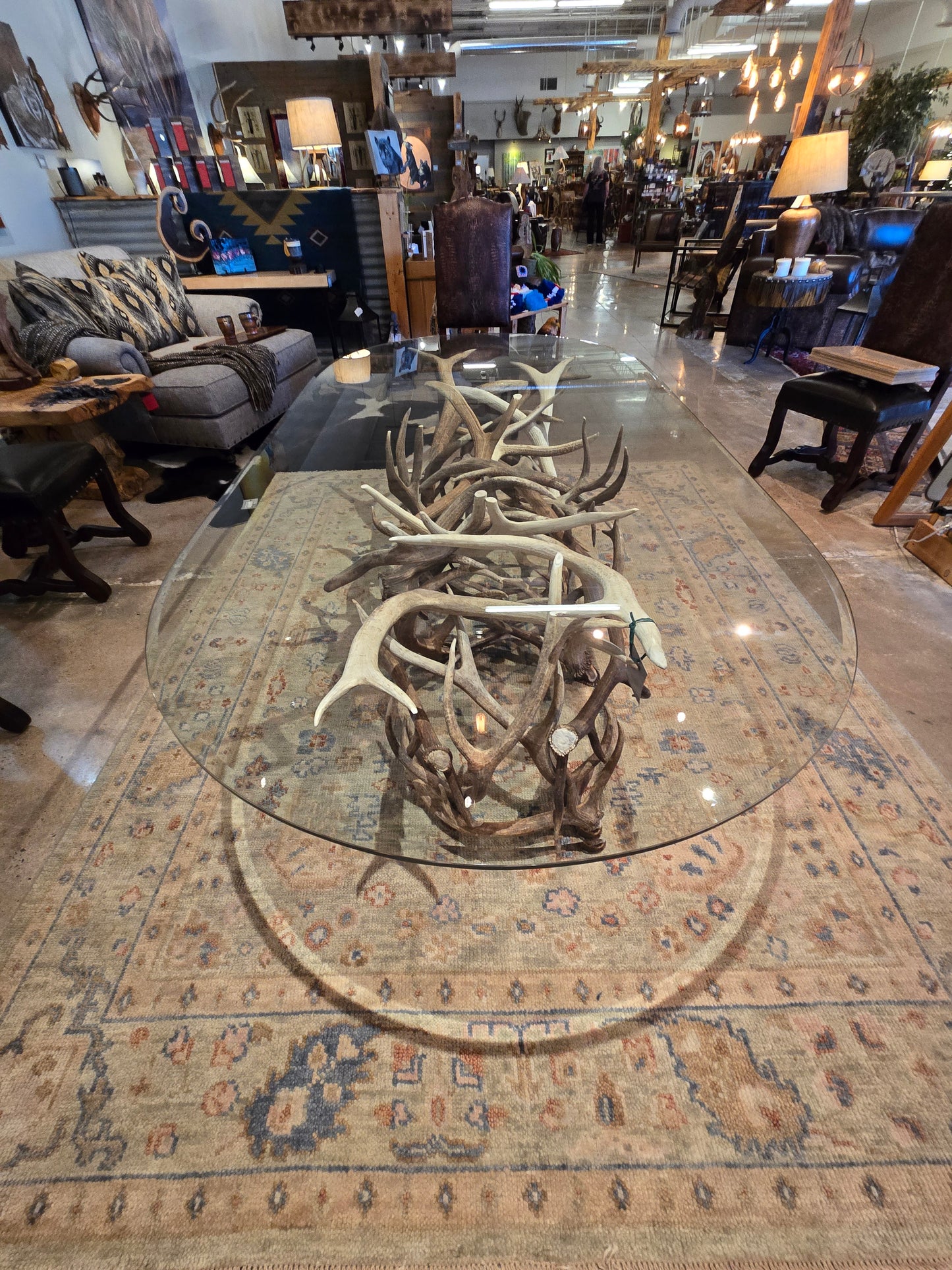 Amazing elk antler dining room table