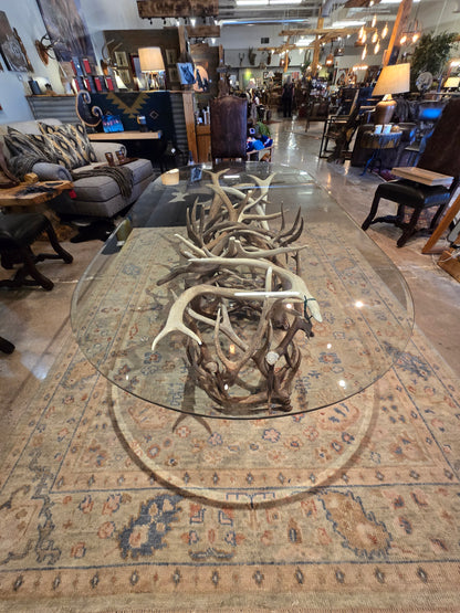 Amazing elk antler dining room table