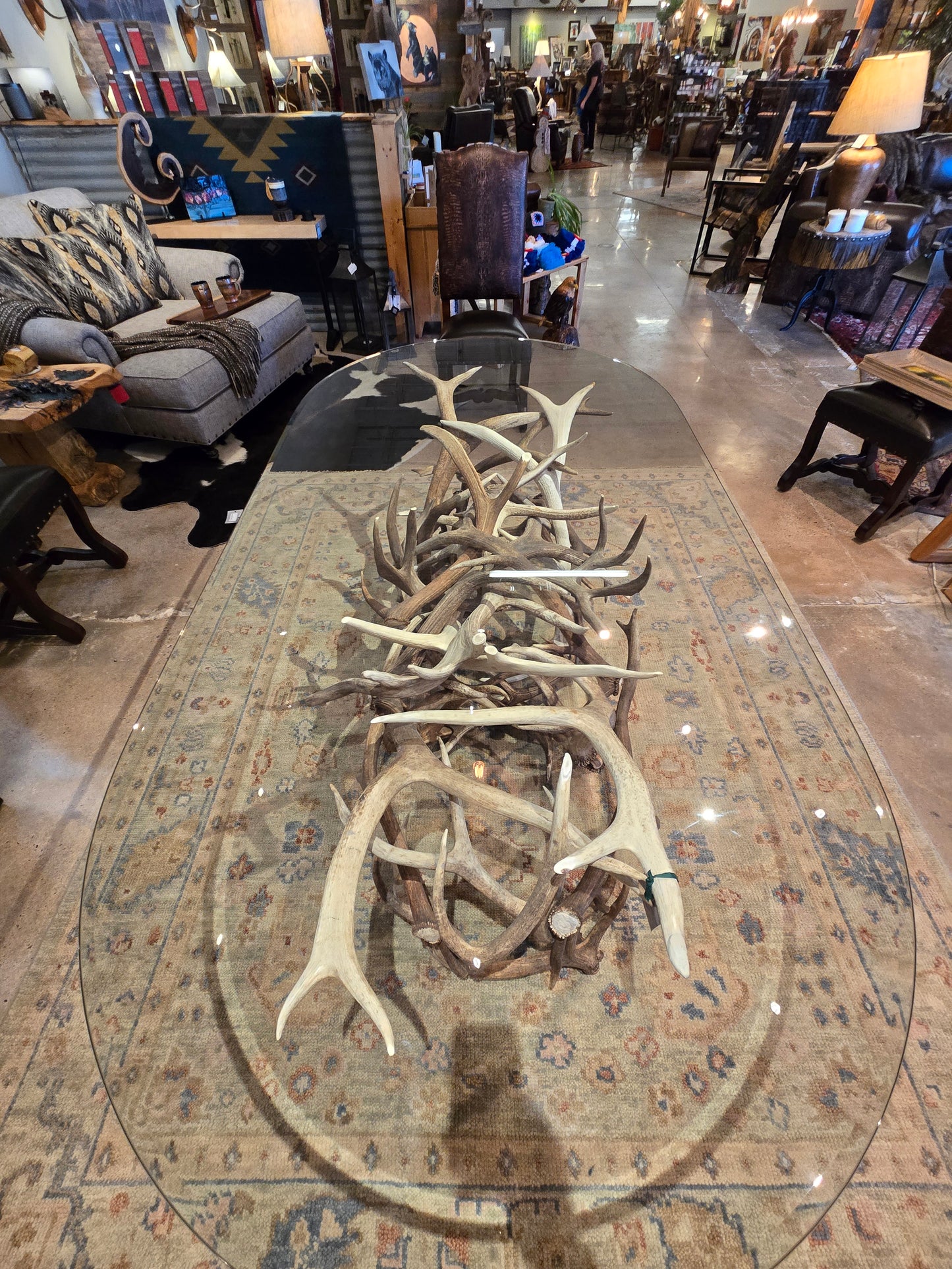 Amazing elk antler dining room table