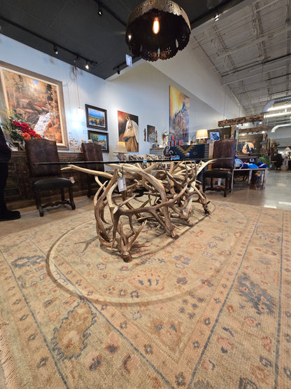 Amazing elk antler dining room table