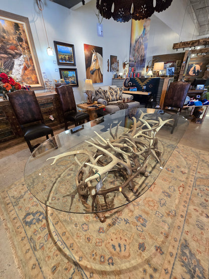 Amazing elk antler dining room table