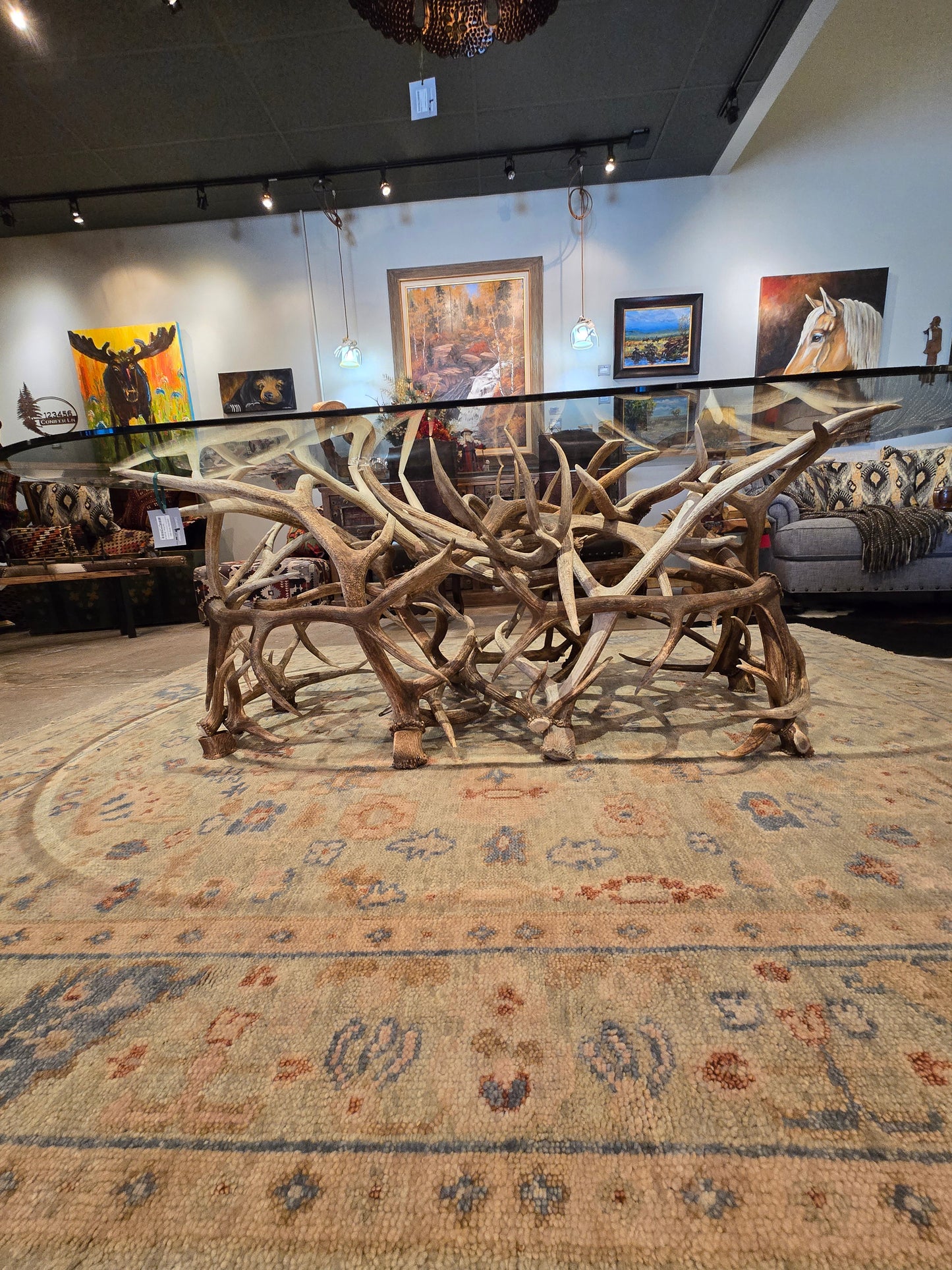 Amazing elk antler dining room table