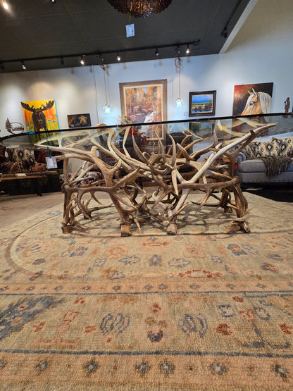 Amazing elk antler dining room table