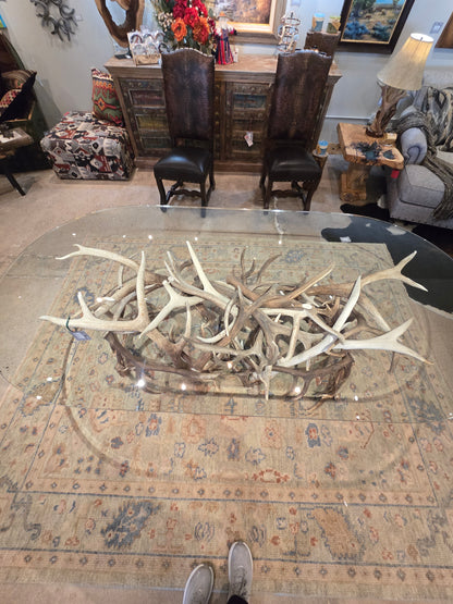 Amazing elk antler dining room table