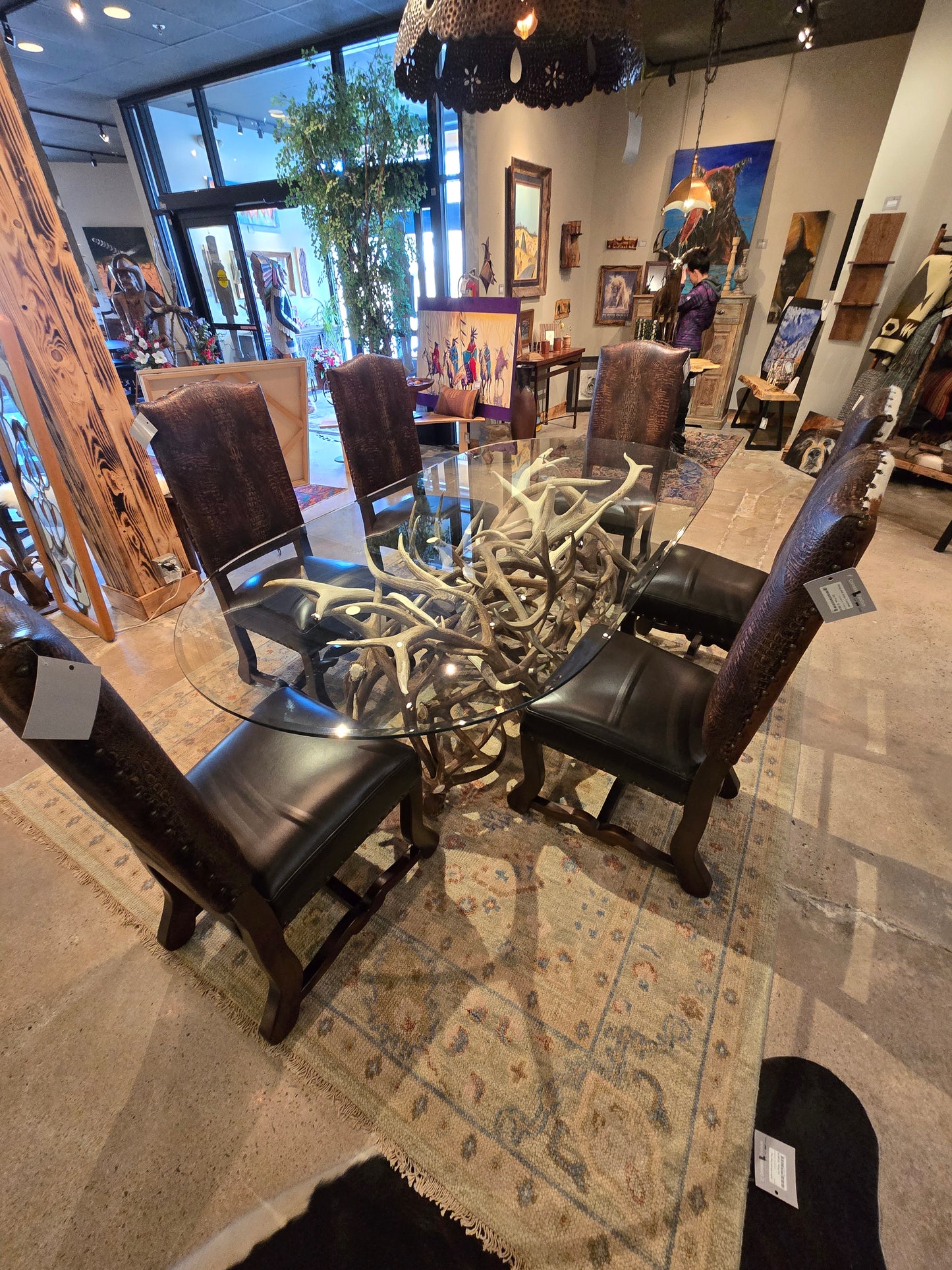 Amazing elk antler dining room table