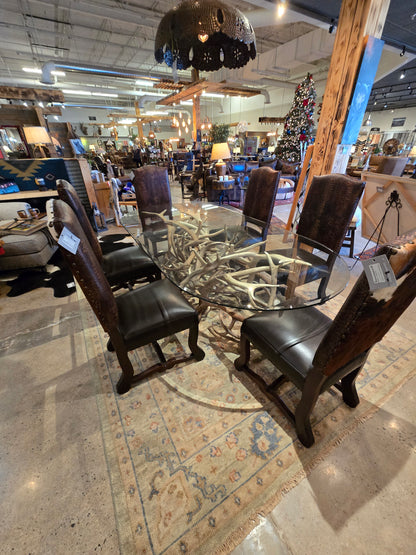 Amazing elk antler dining room table