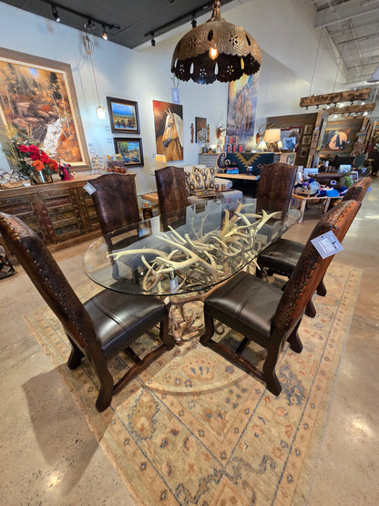Amazing elk antler dining room table