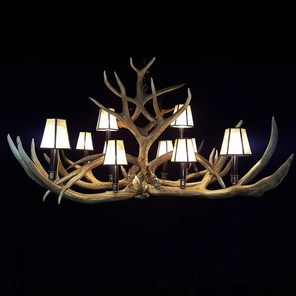 Mule Deer Chandelier – 10 Light – Elongated