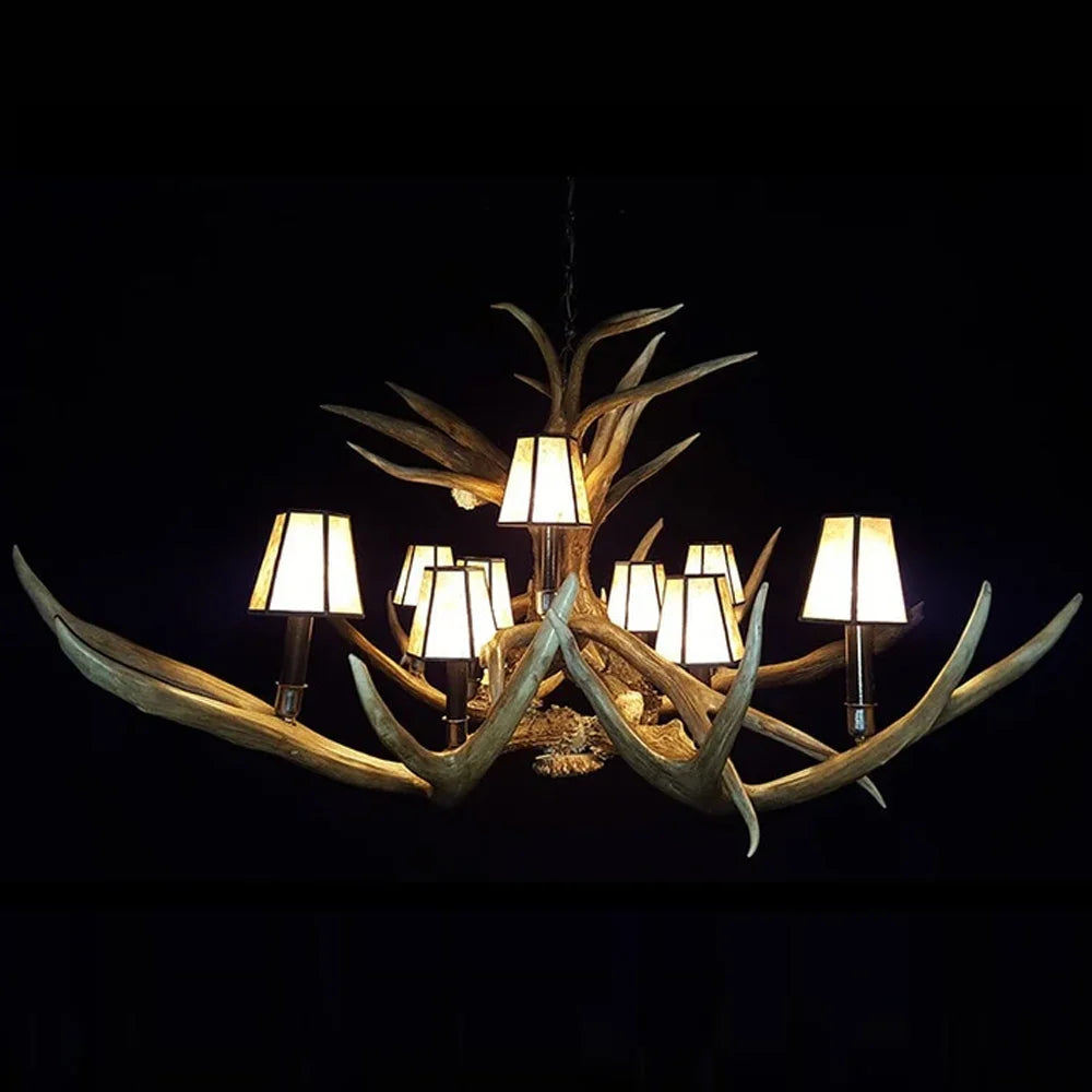 Mule Deer Chandelier – 10 Light – Elongated