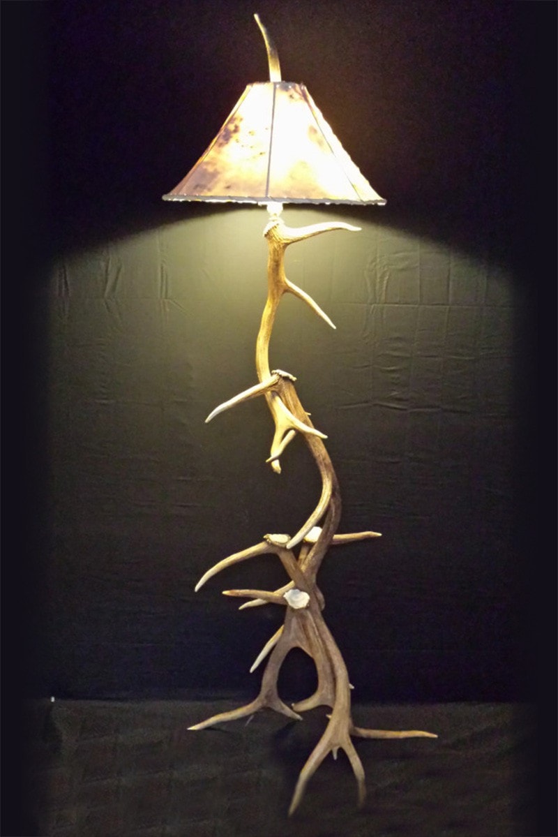 Elk Antler Floor Lamp – 5 Antler - Rocky Mountain Antler Works