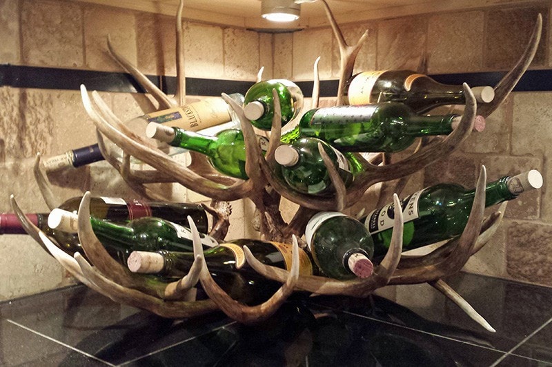 Double Decker – Mule Deer Wine Rack – 10+ Bottle - Rocky Mountain Antler Works